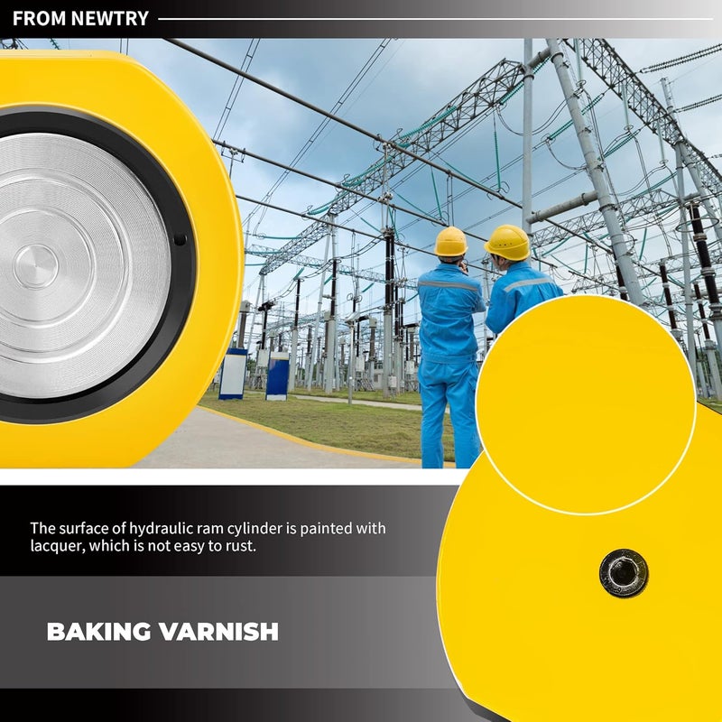 NEWTRY Hydraulic Ram Cylinder 20 ton Lifting Jack Porta Power 0.51” Low Profile Hydraulic Ram Jack Mini, Portable for Shipbuilding, Bridge, Construction - Image 3