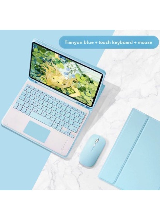 Generic For IPad10 Generation Protective Case Magnetic Suction With Pen Slot Pro11 Bluetooth Keyboard Mouse 9 Generation Tablet Protective Case-Color:Sky Blue-leather Case Touch Keyboard And Mouse-Applicable Model:iPad 10 Generation 10.9 "(2022)  - Image 1