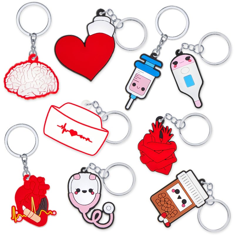 Henoyso 36 Pcs Nurse Keychain Gifts for Women Nursing Appreciation Gift Bulk for Nurse Day Medical Party Favors Stylish Style