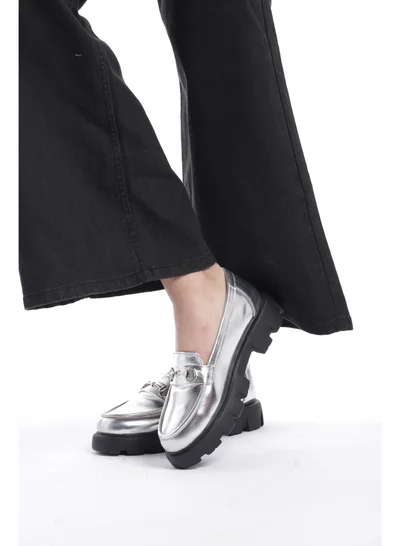 ZORIWORLD Moment Silver Loafers for Women - Embellished Loafers