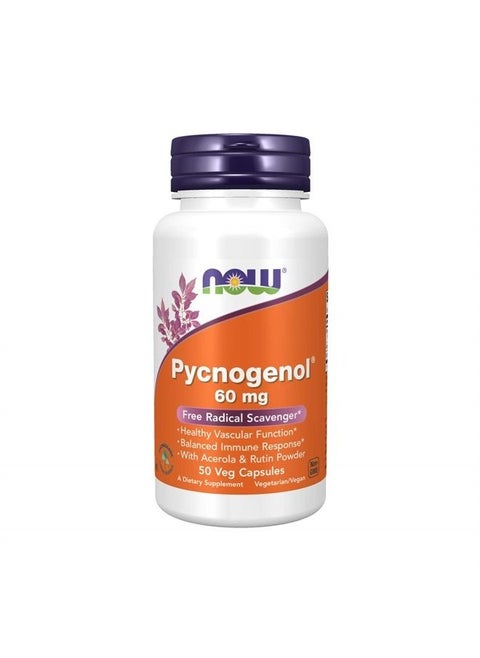 Supplements, Pycnogenol 60 mg (a Unique Combo of Proanthocyanidins from French Maritime Pine) with Acerola & Rutin Powder, 50 Veg Capsules