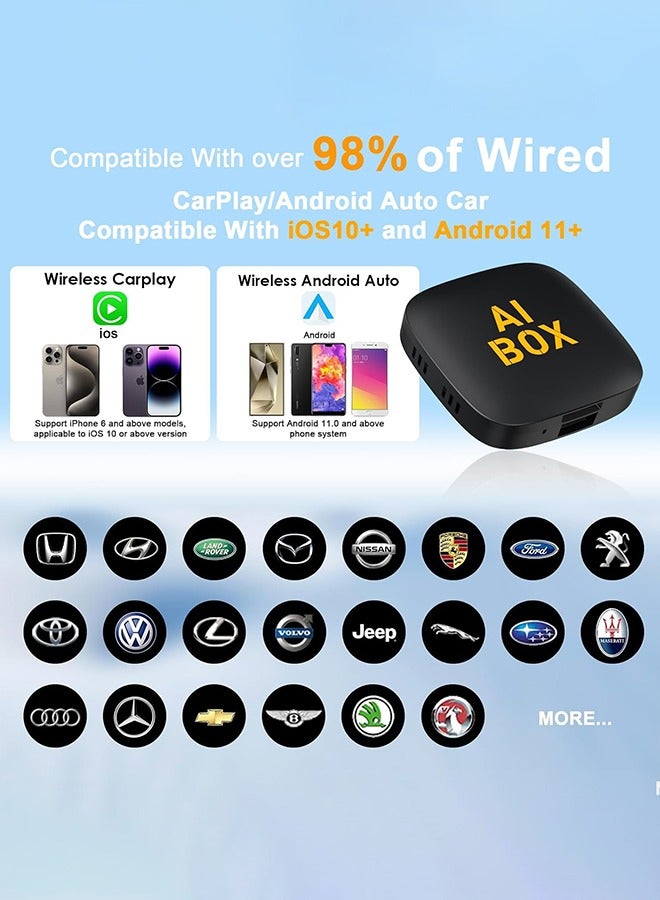 Carplay AI Box Android 13 Wireless Android Auto Smart TV Box For Youtube Netflix Toyota Mazda Hyundai Haval GMC Ford MG VW Kia - Image 3