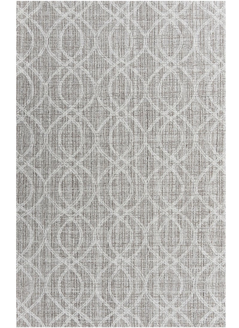 AURUM HOME AH01B Hand Tufted  Modern Area Rug  Indoor Living Dining Bedroom Room and Gallery Area Rugs Loop Cut Pile Wool, Rectangle  - Image 1