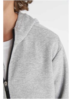 DeFacto Boy Knitted Regular Fit Hooded Long Sleeve Cardigan  - Image 5