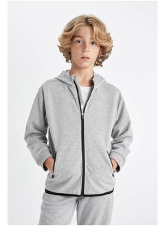 DeFacto Boy Knitted Regular Fit Hooded Long Sleeve Cardigan  - Image 2