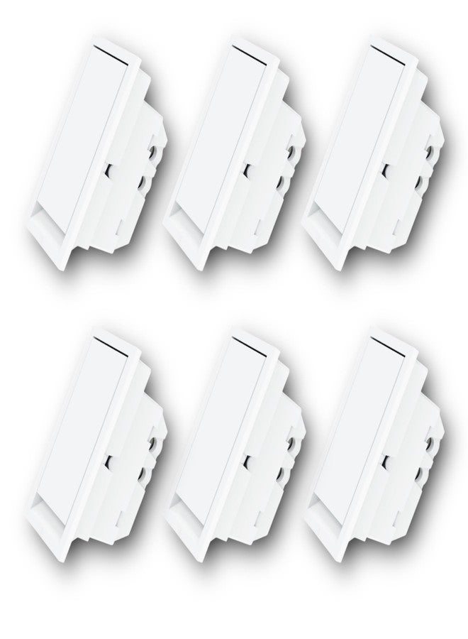 A1 LED Electrical Light Switch, 10A Flat Design, White, Pack of 6 - Image 1