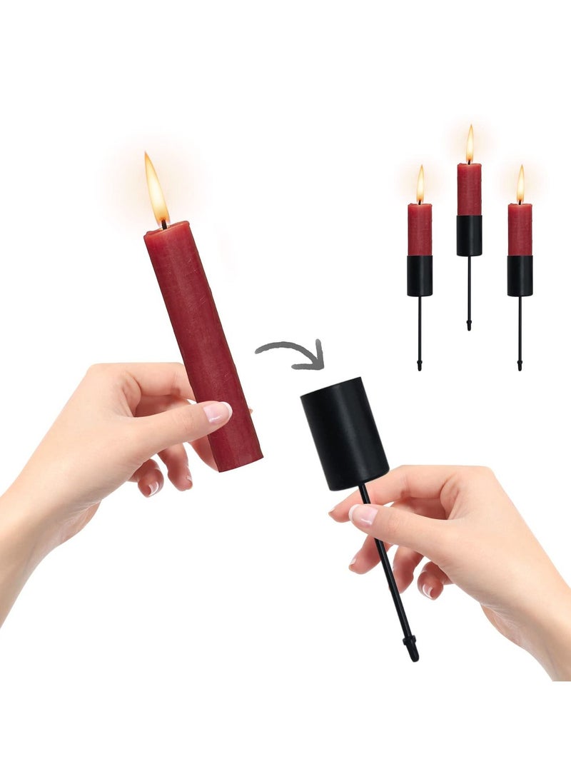 Captaintech 5 Pcs Candle Holders, Small Metal Candlestick Tapered Candlesticks for Home Decoration/Festival Decoration/Party/Wedding/Candlelight Dinner (Black) - Image 4