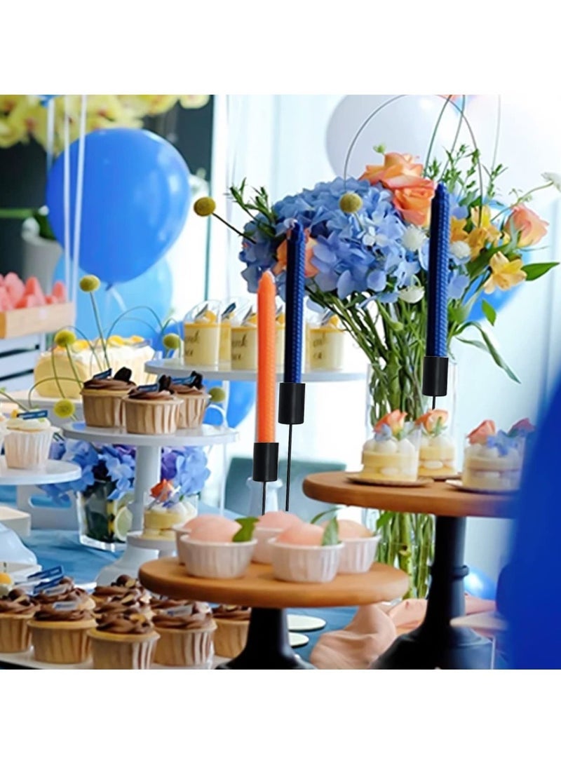 Captaintech 5 Pcs Candle Holders, Small Metal Candlestick Tapered Candlesticks for Home Decoration/Festival Decoration/Party/Wedding/Candlelight Dinner (Black) - Image 5