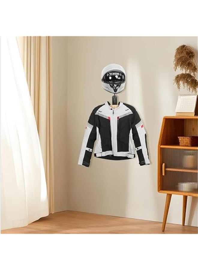 Durku Helmet Stand, Rotation Metal Helmet Holder Wall Mount, Helmet Holder Bike with 2 Hooks Helmet Hanger for motorbike, Caps, Baseballs, Rugby Helmet - Image 5