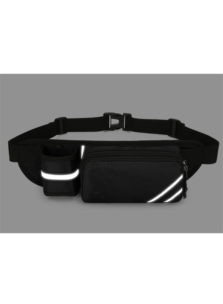 حزام خصر عاكس للجري مع حامل زجاجة ماء حزام ترطيب خفيف الوزن للمشي وركوب الدراجات والرياضات الخارجية قابل للتعديل - Image 4