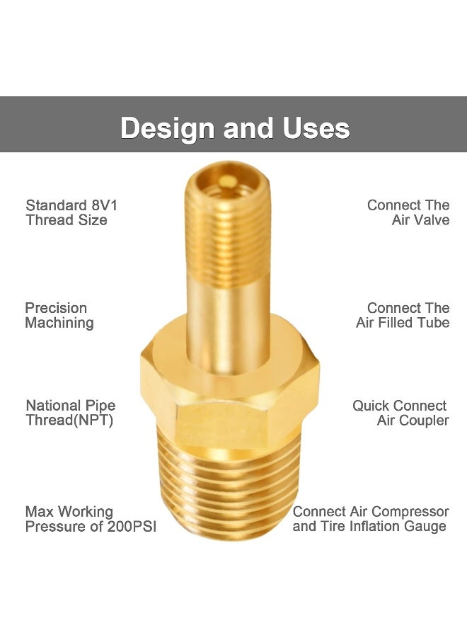 Generic Godeson  1/4" Npt Tank Valve, Anti-Corrosion Brass Schrader Valve With 1/4" Male Npt, Using With Air Compressor Tanks (Pack Of 5)  - Image 5