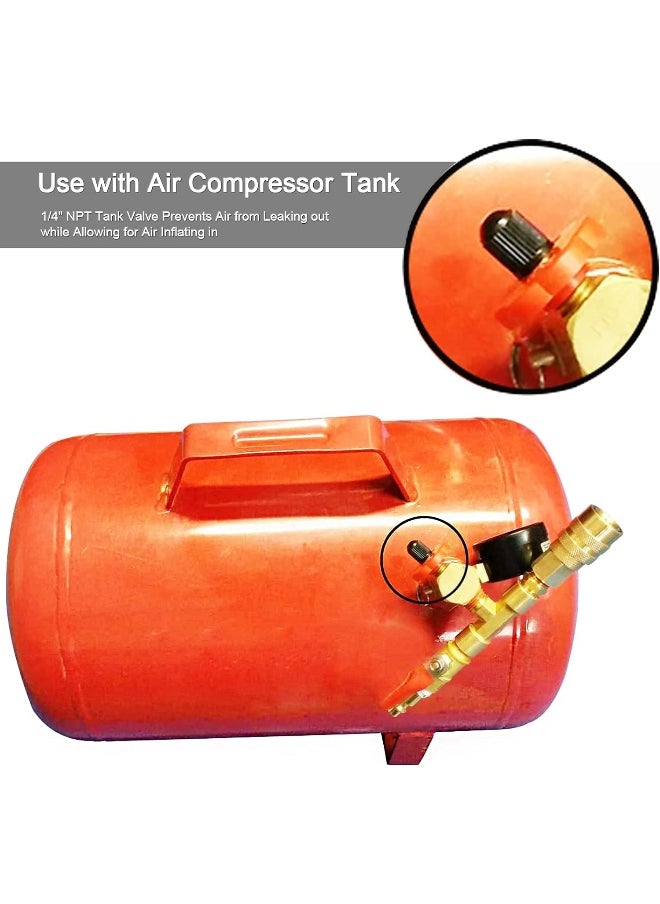 Generic Godeson  1/4" Npt Tank Valve, Anti-Corrosion Brass Schrader Valve With 1/4" Male Npt, Using With Air Compressor Tanks (Pack Of 5)  - Image 3