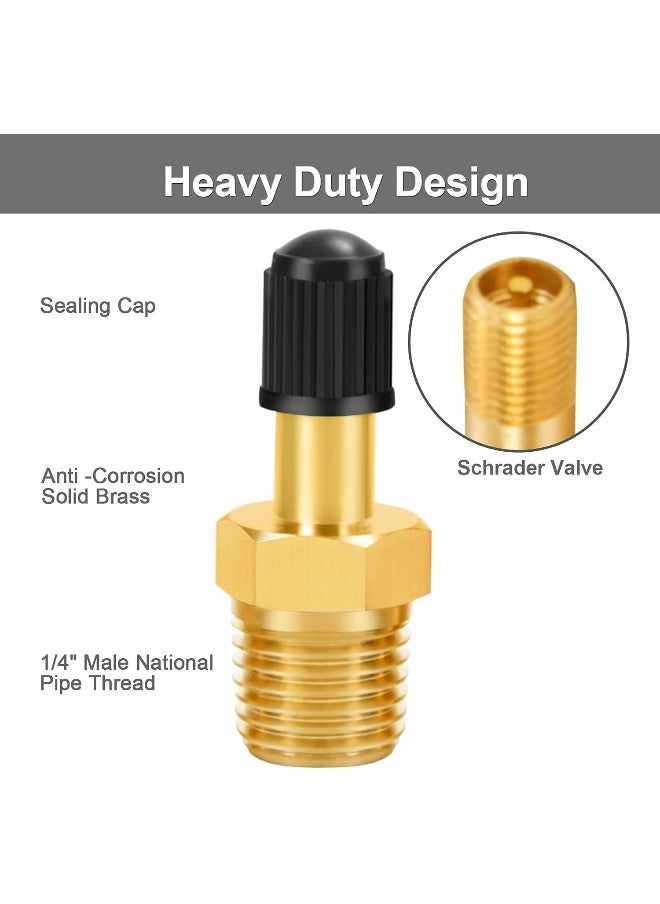 Generic Godeson  1/4" Npt Tank Valve, Anti-Corrosion Brass Schrader Valve With 1/4" Male Npt, Using With Air Compressor Tanks (Pack Of 5)  - Image 2