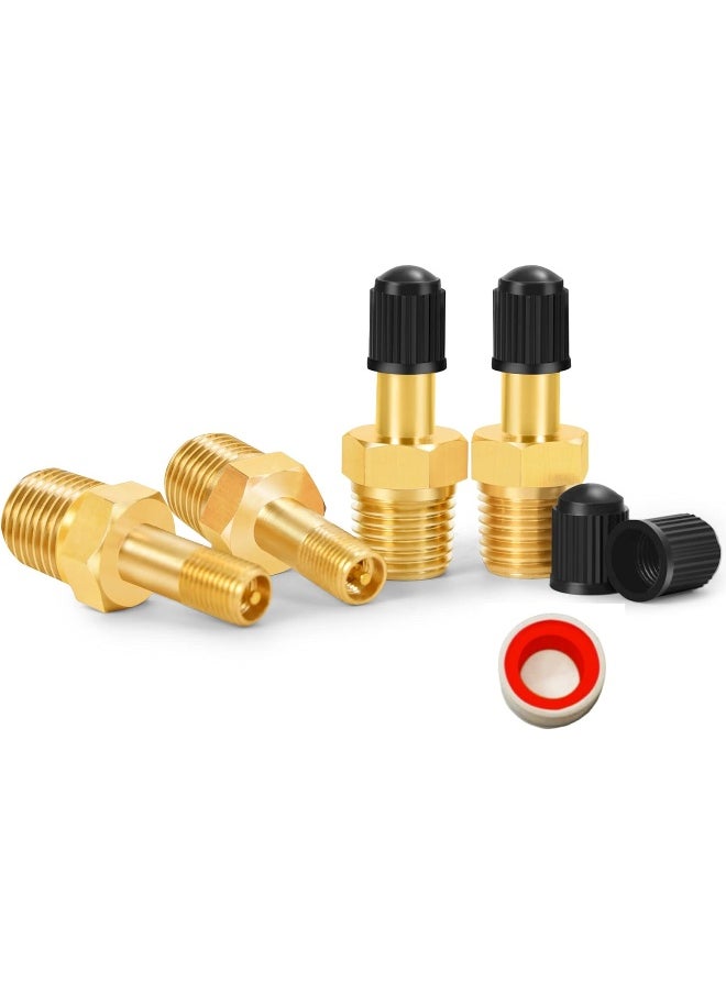 Generic Godeson  1/4" Npt Tank Valve, Anti-Corrosion Brass Schrader Valve With 1/4" Male Npt, Using With Air Compressor Tanks (Pack Of 5)  - Image 1