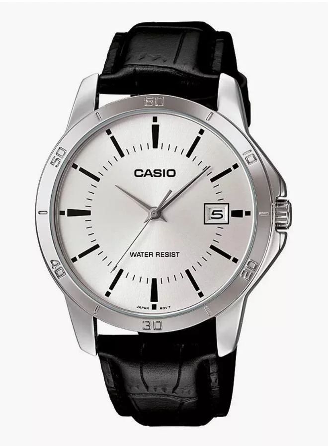 CASIO Men's Leather Analog Watch MTP-V004L-7AUDF - 38 mm