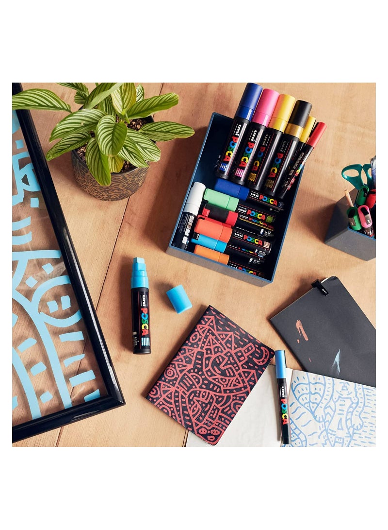 POSCA PC-5M Metallic Permanent Marker Paint Pens, Set of 8 Metallic Colors - Image 5