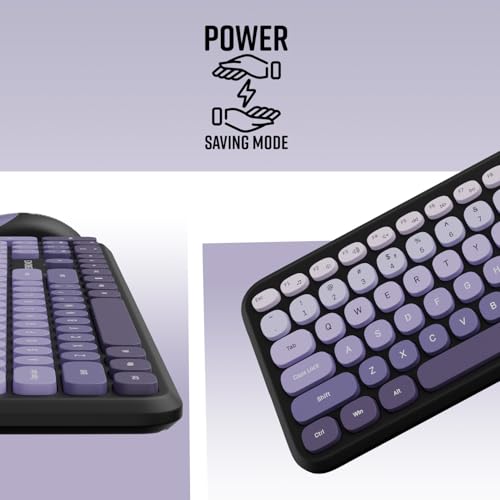 Zebronics Wireless Keyboard & Mouse Combo, 106 UV-Coated Keys, ₹ Key, 13 Multimedia Keys, Retractable Stand, 4 Button Mouse, 1600 DPI, High Precision, USB Nano Receiver (Companion 302, Purple) - Image 5