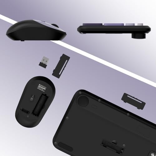 Zebronics Wireless Keyboard & Mouse Combo, 106 UV-Coated Keys, ₹ Key, 13 Multimedia Keys, Retractable Stand, 4 Button Mouse, 1600 DPI, High Precision, USB Nano Receiver (Companion 302, Purple) - Image 2