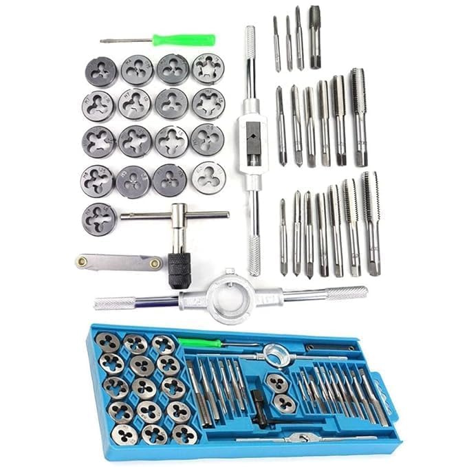 NIKTIONTap and Die Set 40 Pcs Carbon Steel Milling Threading Tool Kit for Remove Screws for Cut Raw Materials or Repair Existing Threads MPTP-400 - Image 2
