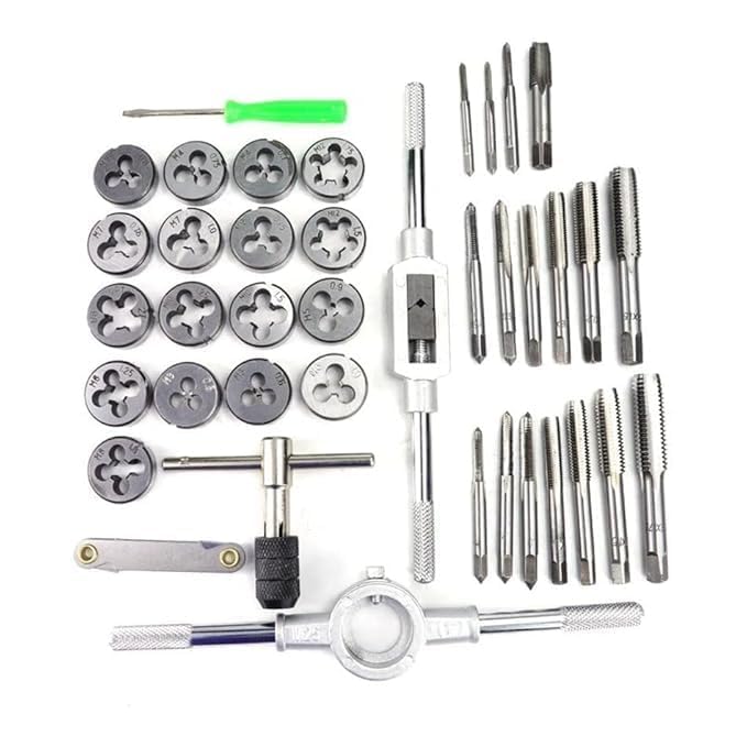 NIKTIONTap and Die Set 40 Pcs Carbon Steel Milling Threading Tool Kit for Remove Screws for Cut Raw Materials or Repair Existing Threads MPTP-400 - Image 4