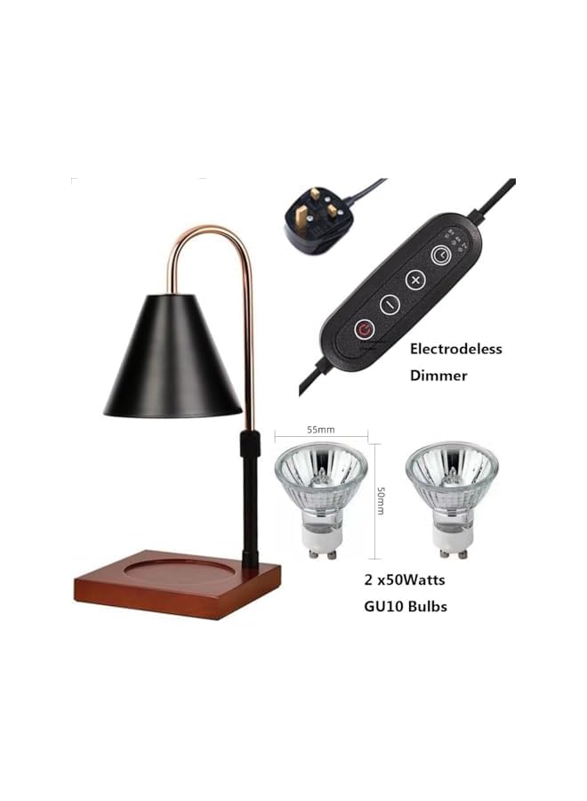 The Bros Candle Warmer Lamp With Dimmer - Melting Wax Lamp With 2 Bulbs, Aromatherapy Melter for Jar Candles, Electric Warmer With Wood Base for Home Bedroom Decoration - Image 3