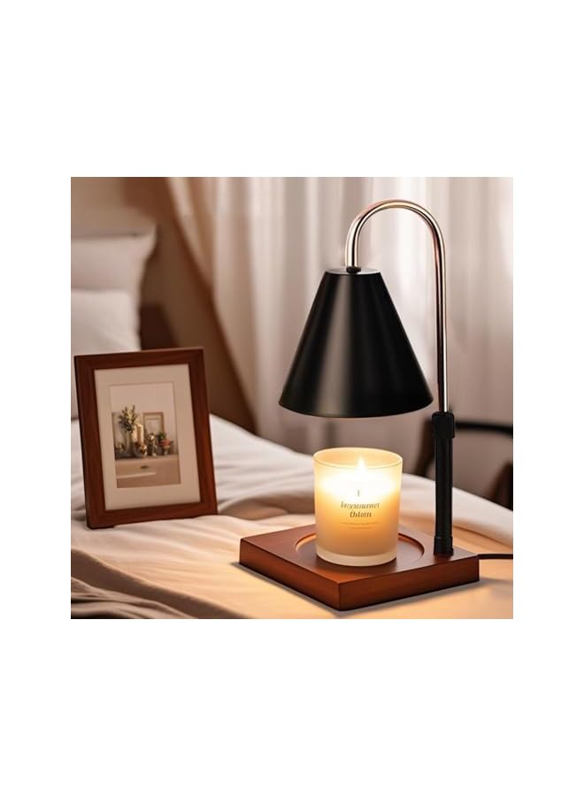 The Bros Candle Warmer Lamp With Dimmer - Melting Wax Lamp With 2 Bulbs, Aromatherapy Melter for Jar Candles, Electric Warmer With Wood Base for Home Bedroom Decoration - Image 2
