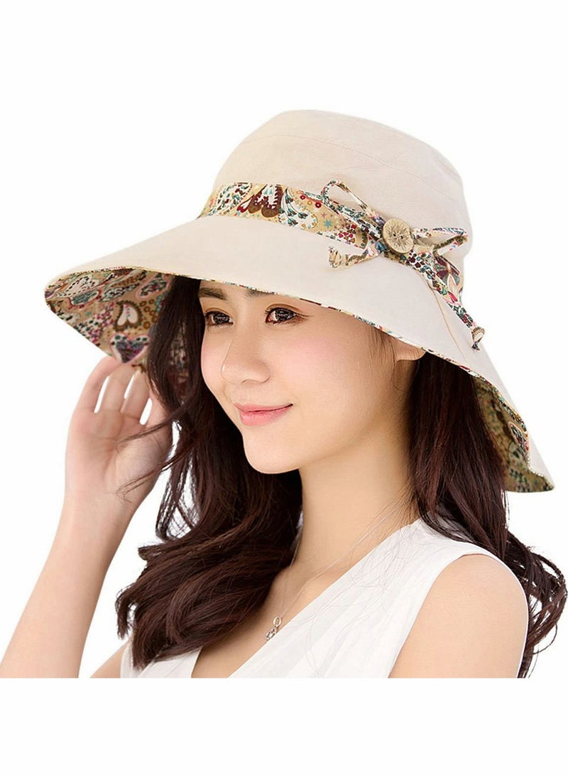 Luckam Womens Sun Hat Summer UPF 50+ UV Protection Beach Hat Foldable Wide Brim Cap - Image 1