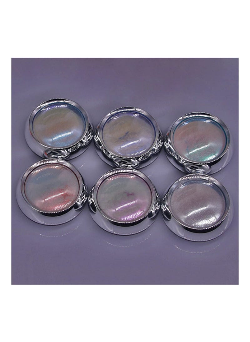 SYOSI - Magic White Chrome Nail Powder, Holographic Pearl Aurora Chrome Nail Powder Iridescent Mermaid Shell Mirror Effect, Ice Transparent Moonlight Nail Art Manicure Decoration Sets for Women(6 Colors) - Image 1