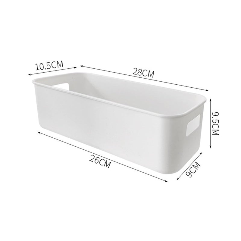 Homava Storage Box Smooth Edge Portable Design Large Capacity NonSlip Base Multipurpose Item Storage Plastic Sundries Organizer Socks Case Desktop Storage Box for Home Pack 2 White - Image 4