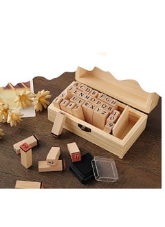 SYOSI Wooden Typeface 24 Letters + 9 Digital Seals with a Wooden Box Gift for Cards Envelopes, Invitations, w i n e Packages, Sealing Wax Included  - Image 1