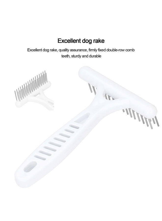 Emoshayoga Pet Double Row Rake, Gentle and Safe Dog Undercoat Rake Removing Dead Hair Non‑Slip Handle with Double‑Row Comb Teeth for Thick Long Hair - Image 5