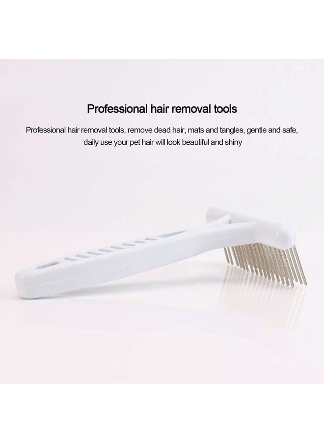 Emoshayoga Pet Double Row Rake, Gentle and Safe Dog Undercoat Rake Removing Dead Hair Non‑Slip Handle with Double‑Row Comb Teeth for Thick Long Hair - Image 3