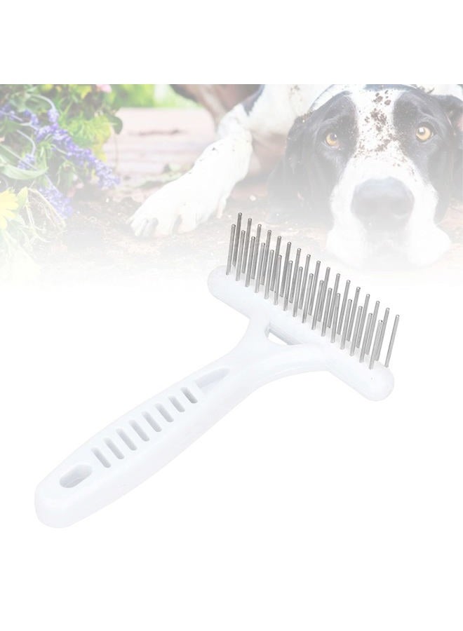 Emoshayoga Pet Double Row Rake, Gentle and Safe Dog Undercoat Rake Removing Dead Hair Non‑Slip Handle with Double‑Row Comb Teeth for Thick Long Hair - Image 4