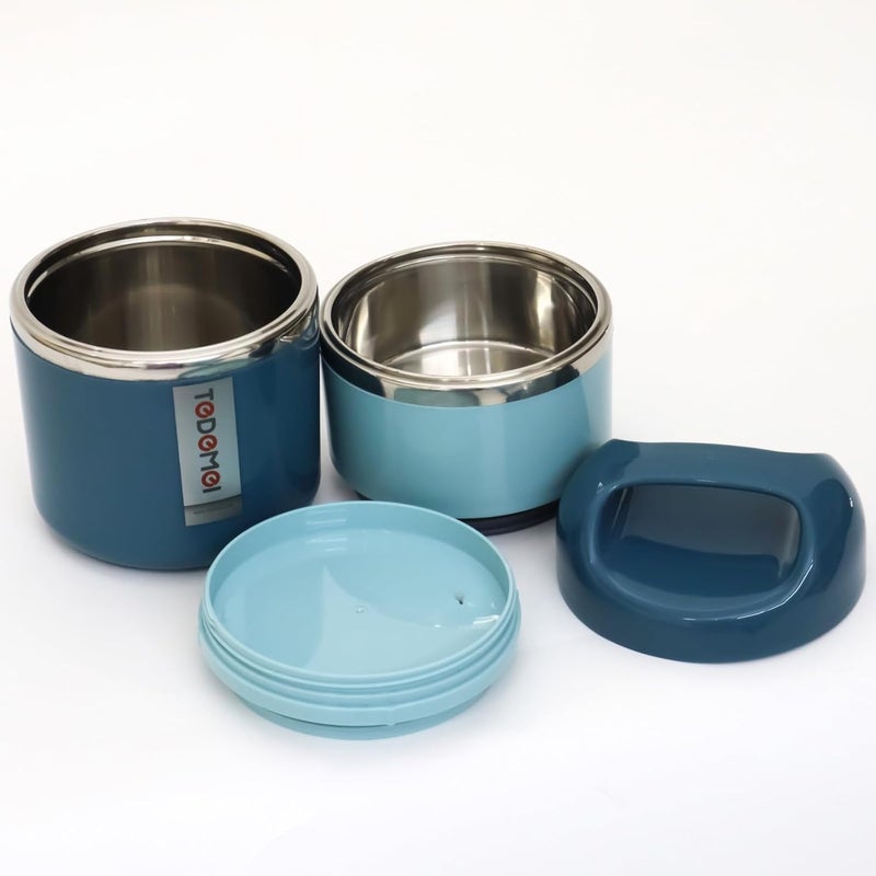 TEDEMEI Two Layers Lunch Box 930ML, Stainless Steel, Available in Green/Blue/Pink Color - Image 4