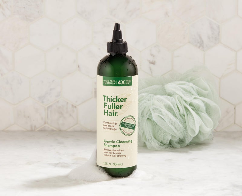 Thicker Fuller Hair Gentle Cleansing Shampoo - Hair Thickening, Clarifying Shampoo - Lightweight, Natural Formula with Rosemary and Coffee Oil - 12 oz - Image 3