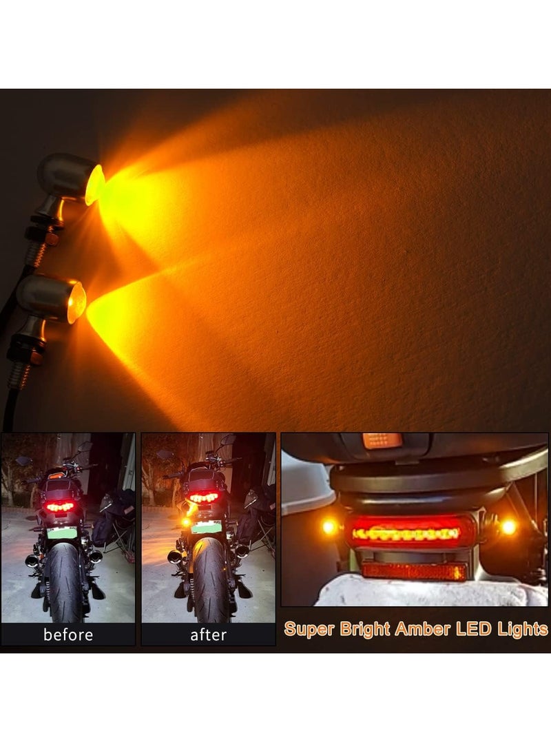 Bukela Mini LED motorcycle turn signals lights 12V Amber indicator lights 5mm Screw Compatible with Harley Honda Kawasaki Suzuki Triumph Yamaha  - Image 2