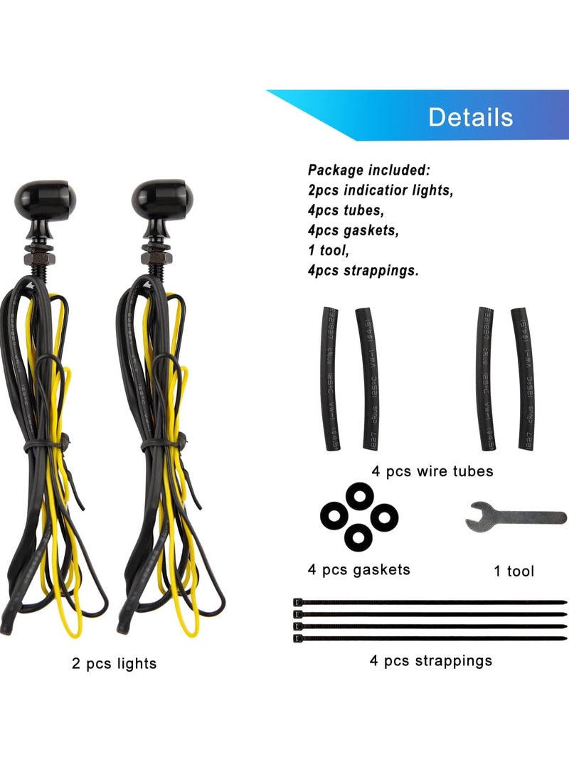 Bukela Mini LED motorcycle turn signals lights 12V Amber indicator lights 5mm Screw Compatible with Harley Honda Kawasaki Suzuki Triumph Yamaha  - Image 4