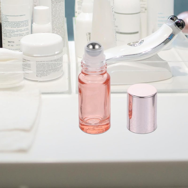DOITOOL 6pcs 5ml Rose Gold Essential Oil Roller Bottles Glass Cosmetic Refillable Perfume Bottles with Stainless Steel Roller and Caps for Travel and Aromatherapy - Image 4
