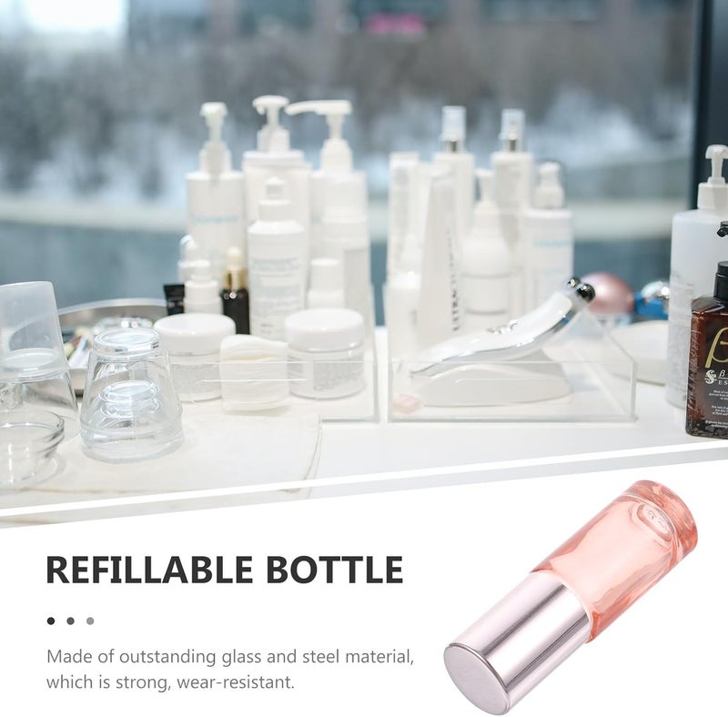 DOITOOL 6pcs 5ml Rose Gold Essential Oil Roller Bottles Glass Cosmetic Refillable Perfume Bottles with Stainless Steel Roller and Caps for Travel and Aromatherapy - Image 2