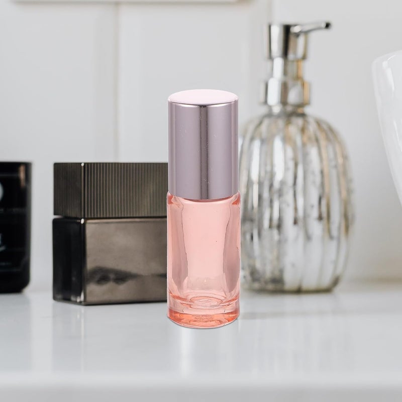 DOITOOL 6pcs 5ml Rose Gold Essential Oil Roller Bottles Glass Cosmetic Refillable Perfume Bottles with Stainless Steel Roller and Caps for Travel and Aromatherapy - Image 3