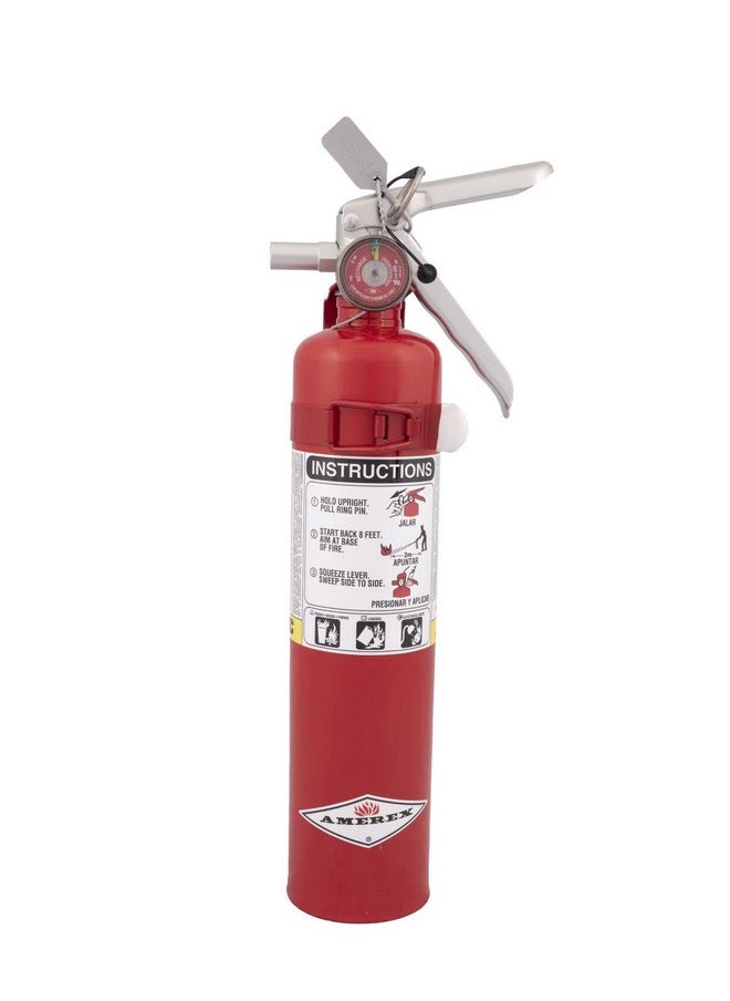 AMEREX Amerex B417T, 2.5 Pound ABC Dry Chemical Class A B C Multi-Purpose 2.5 Pound Fire Extinguisher with Wall Bracket  - Image 1
