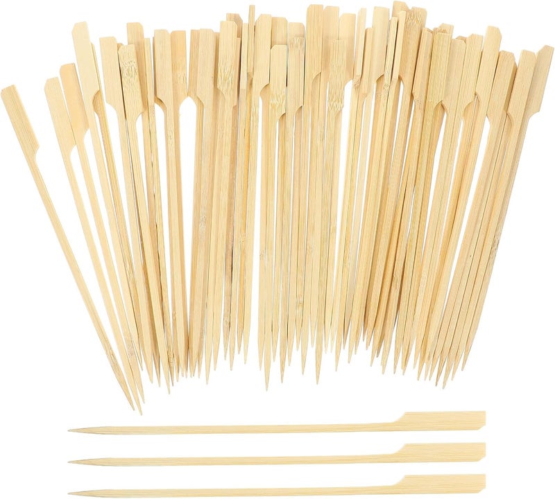 200Pcs Portable Skewers Flat Handle Outdoor Barbecue Sticks for Camping Grilling Kabob Fondue Food Safe Smooth Surface - Image 1