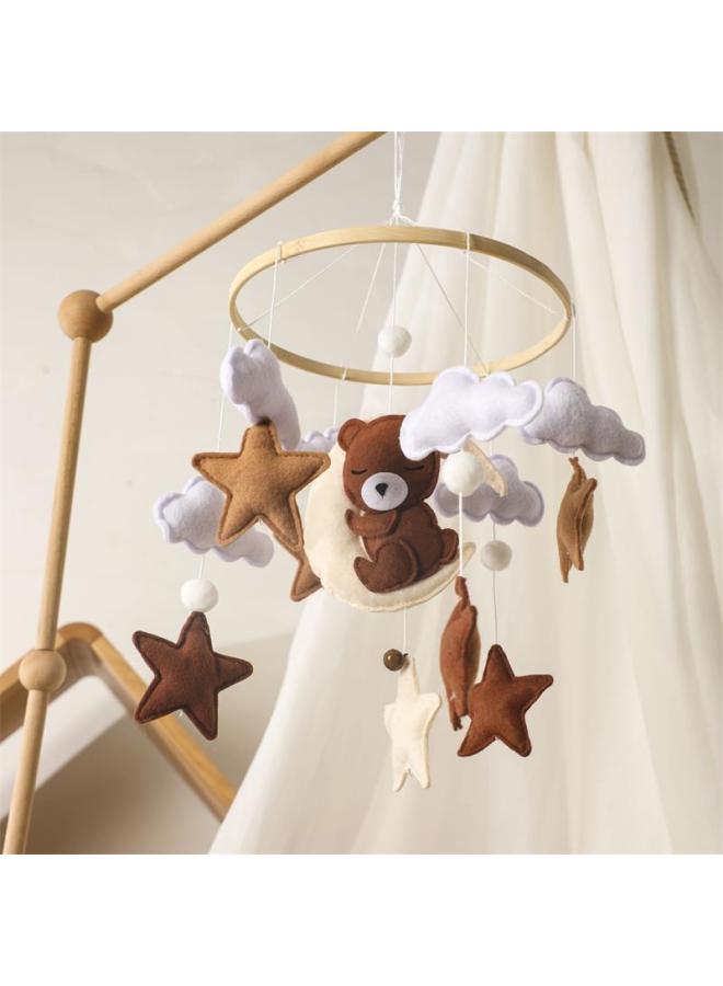 Nordic Style Felt Animal Bed Bell Hanging Ornament Baby Crib Baby Carriage Hand-Eye Coordination Hanging Ornament Bed Bell-Color:Planet Felt Bed Bell Cross - Image 5