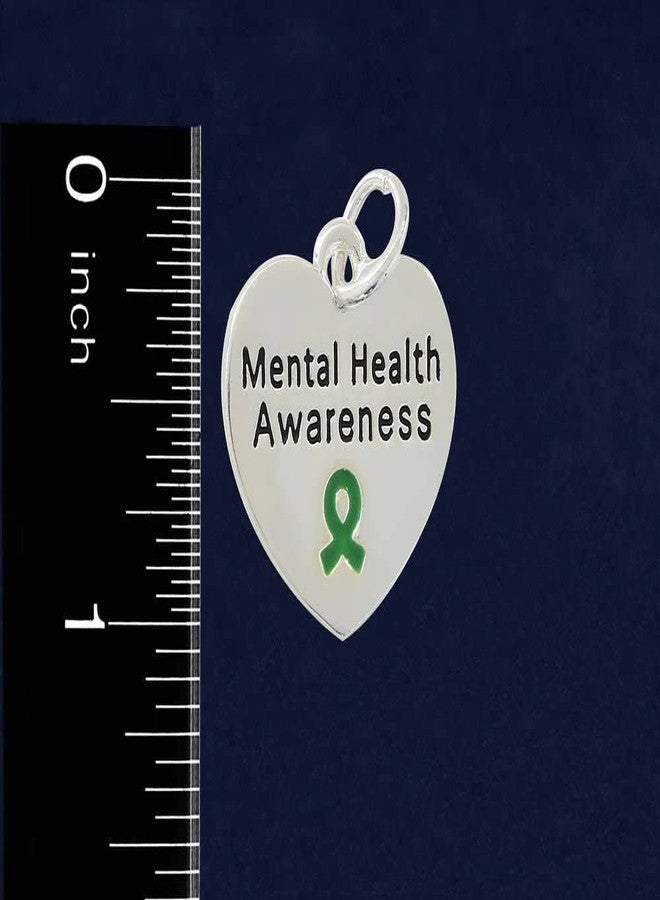 فوندريزينغ فور أ كوز تعليقة قلب للتوعية بالصحة النفسية - تعليقة شريط أخضر للتوعية بالصحة النفسية - مثالية لمجموعات الدعم وحملات جمع التبرعات! - تعليقة واحدة - Image 4