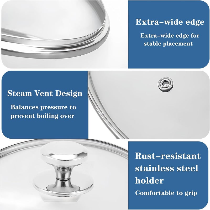 Bigwinyep 6 Inch Universal Pan Lid, Tempered Glass Lid for Frying Pan, 6,8,9.5,10.5,11,12,12.5 Inch Universal Lids for Pots, Pans and Skillets - Image 5