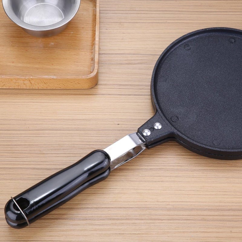 woobles Non-Stick Waffle Cone Maker, Aluminum Alloy Egg Roll Mold Ice Cream Cone Maker Crispy Omelette Pancake Pan Easy Clean Kitchen Baking Cooking Tools with Heat-insulation Handle - Image 3