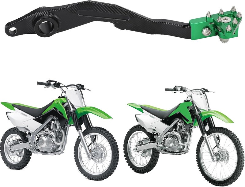 USTPO Motorcycle Rear Brake Pedal Foot Lever Foldable CNC for KLX140/140L 2008-2024 KLX140G 2017-2024 Dirt Pit Bike Green - Image 1