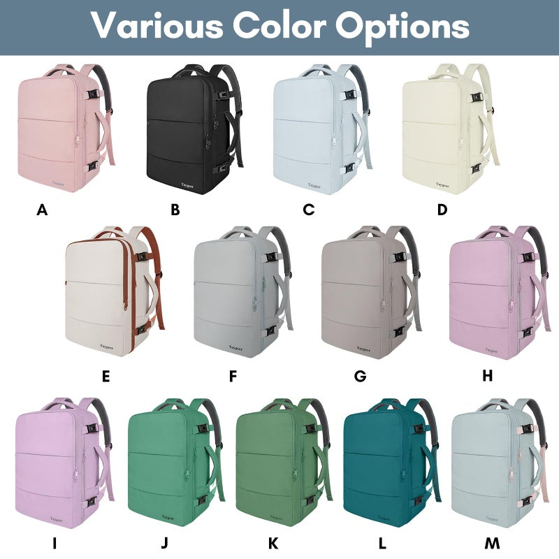 Taygeer Carry On Backpack for Women, TSA Approved Underseat Personal Item with 17.3 inch Laptop Compartment, Cute Daypack for Hiking Outdoor Weekend, Travel Backpack with Multiple Pockets, Powder Blue - Image 2