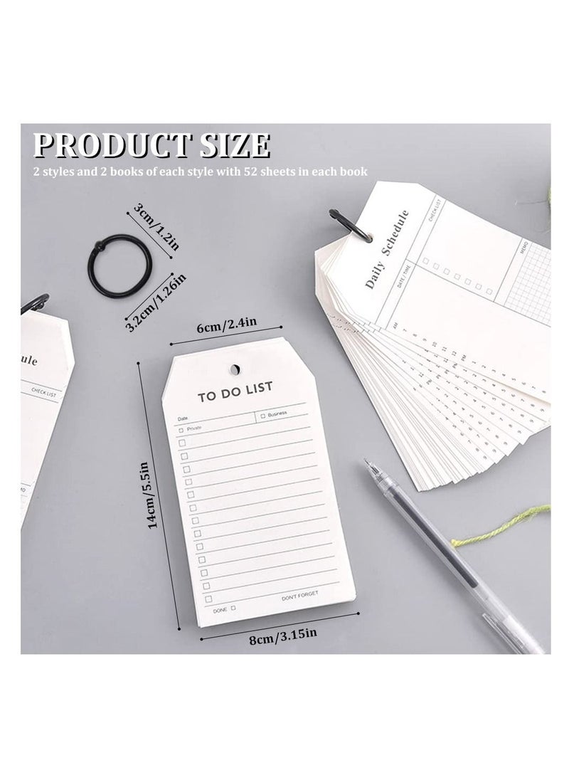 Excefore Loose Leaf Daily Planner Notepad, To Do List Notepad, Refillable Minimalist Daily Schedules, 8Pcs Loose Leaf Daily Hourly Planner, Daily Appointment Notepad, 52 Sheets Per Pad, 3.15×5.51in  - Image 3
