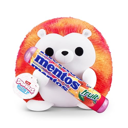 Snackles Series 2 Hedgehog & Mentos 14 Inch Plush by ZURU, Ultra Soft Plush, Collectible Plush with Real Licensed Brands, Stuffed Animal, Giftable - Image 1